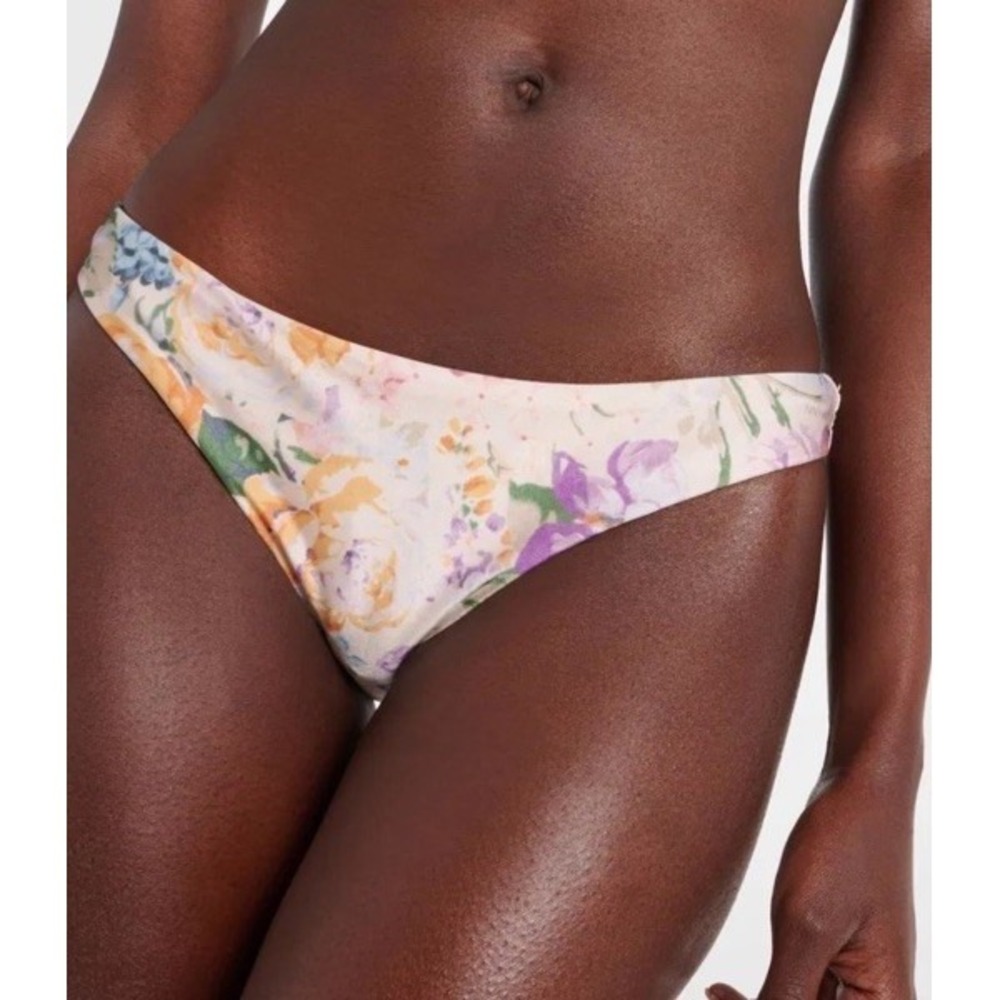 ZIMMERMANN Size 2/US 6-8 Halliday Skinny‎ Pant Floral Bikini Bottoms Watercolor